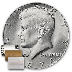 1974 Kennedy Half Dollar 20-Coin Roll BU 1974 Kennedy Half Dollar 20-Coin Roll BU
